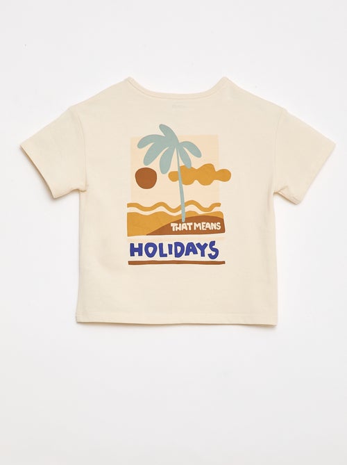 Tropical Print Short-Sleeve Cotton T-shirt - Kiabi