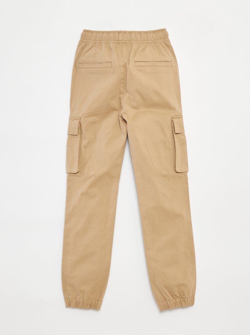 Trousers with Pockets and Adjustable Waist Beige - Kiabi