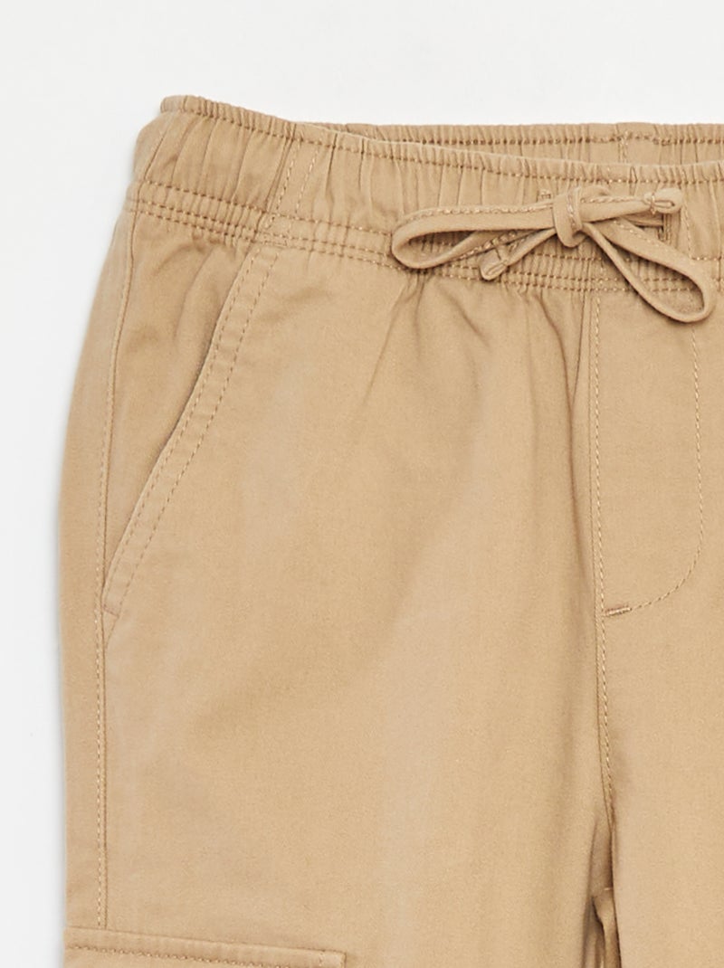 Trousers with Pockets and Adjustable Waist Beige - Kiabi