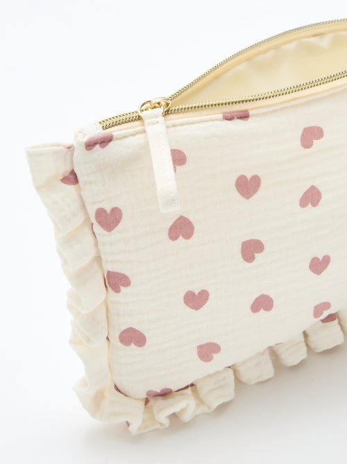 Trousse de toilette en gaze de coton - Kiabi