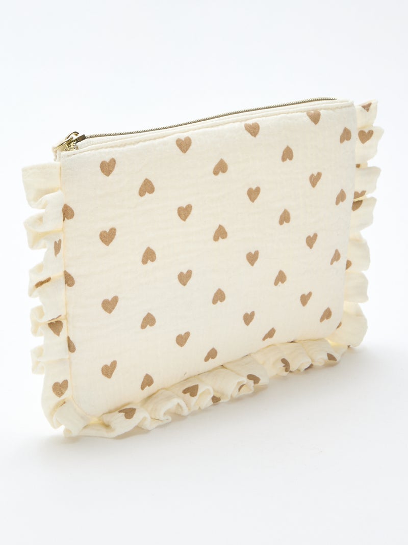 Trousse de toilette en gaze de coton Crème - Kiabi