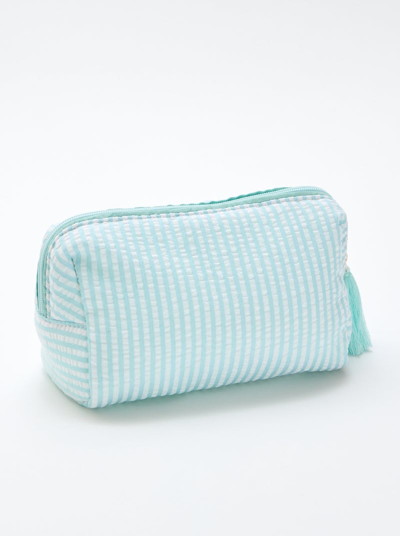 Trousse imprimée à ouverture zippée Bleu - Kiabi
