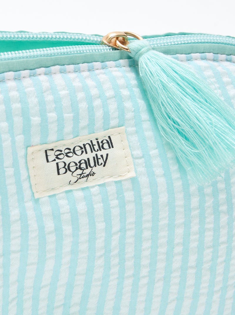 Trousse imprimée à ouverture zippée Bleu - Kiabi