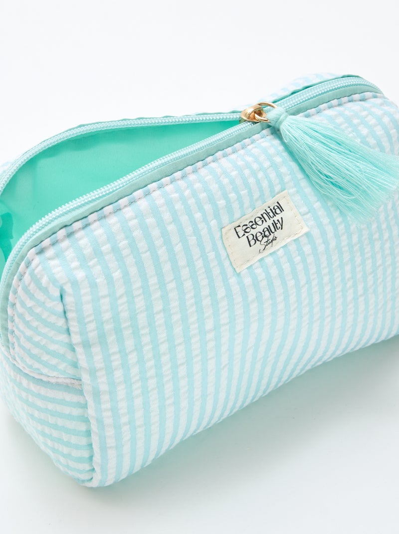 Trousse imprimée à ouverture zippée Bleu - Kiabi