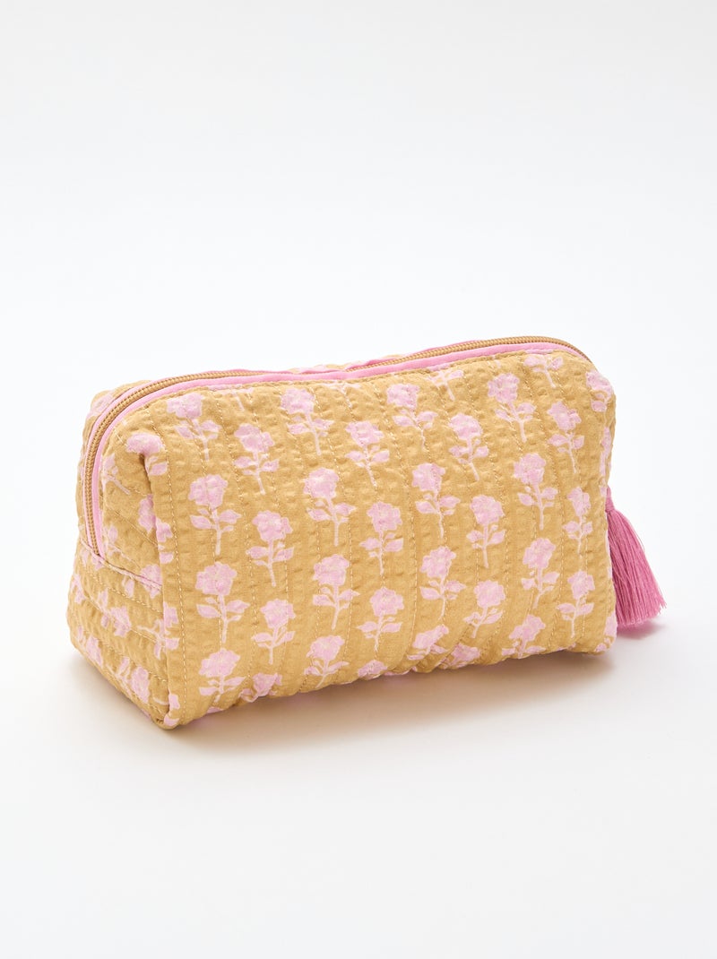 Trousse imprimée et zippée Jaune - Kiabi