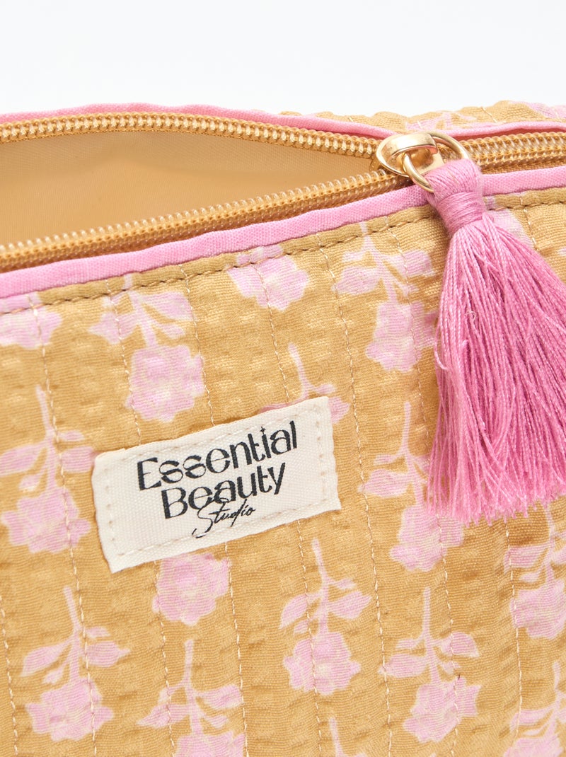 Trousse imprimée et zippée Jaune - Kiabi