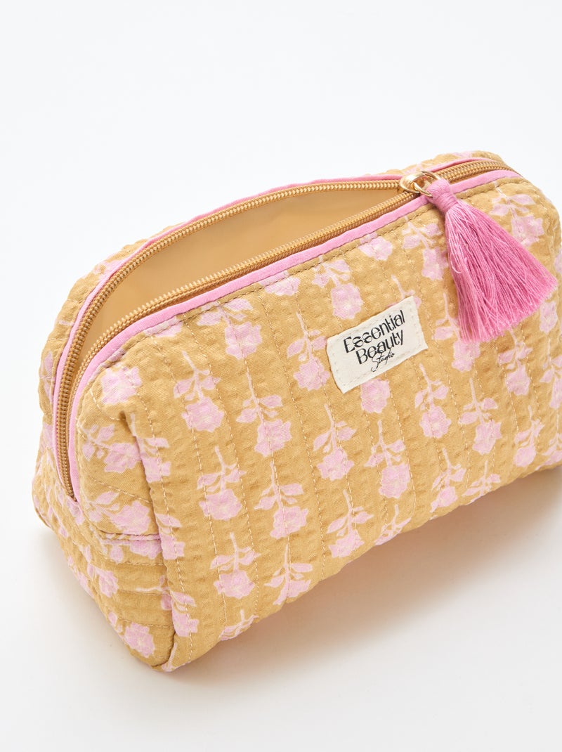 Trousse imprimée et zippée Jaune - Kiabi