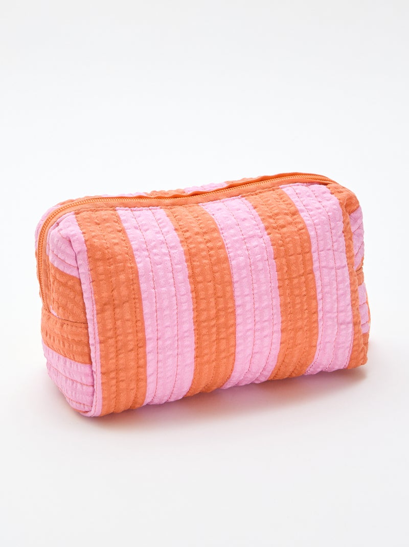 Trousse imprimée et zippée Orange - Kiabi