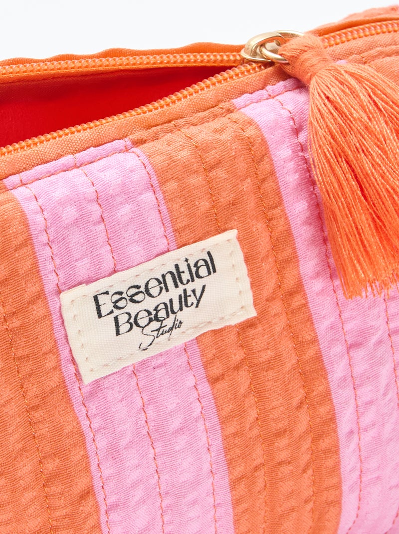 Trousse imprimée et zippée Orange - Kiabi