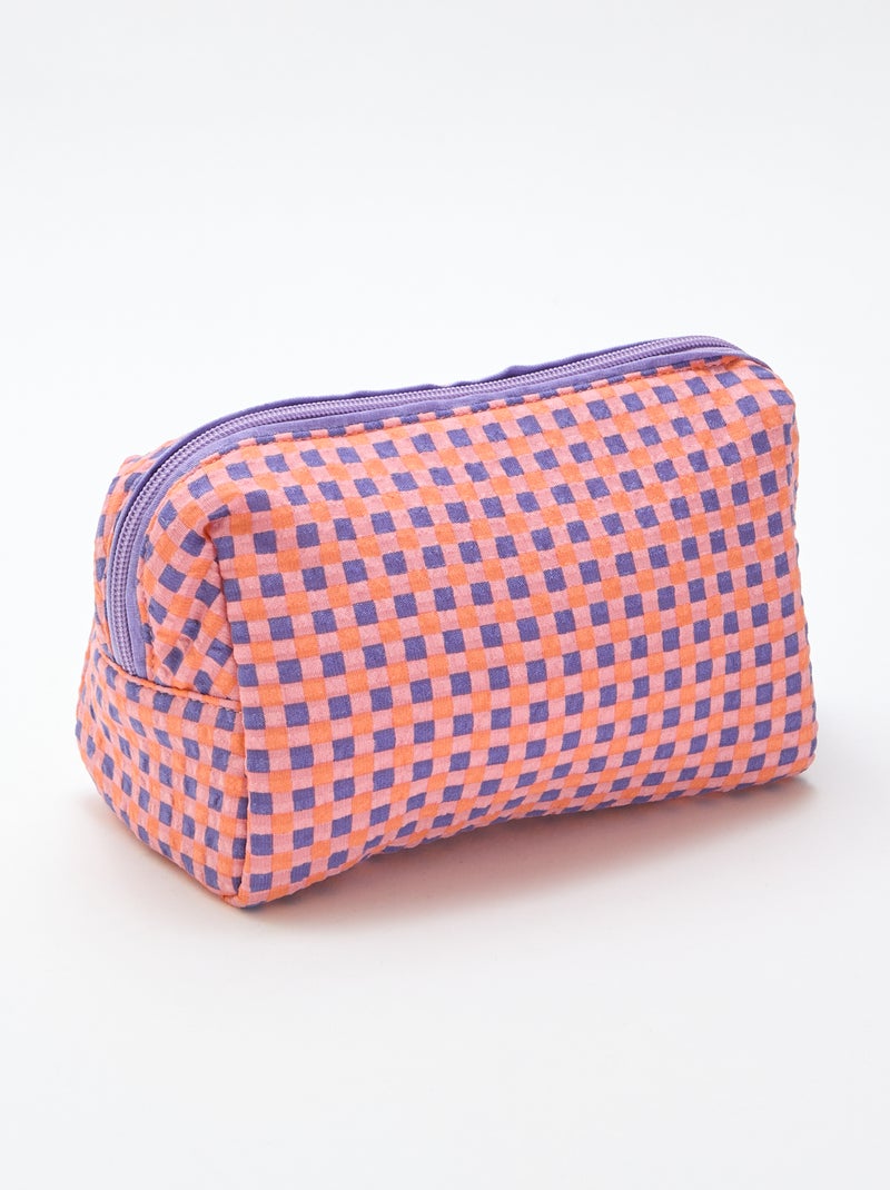 Trousse imprimée et zippée Violet - Kiabi