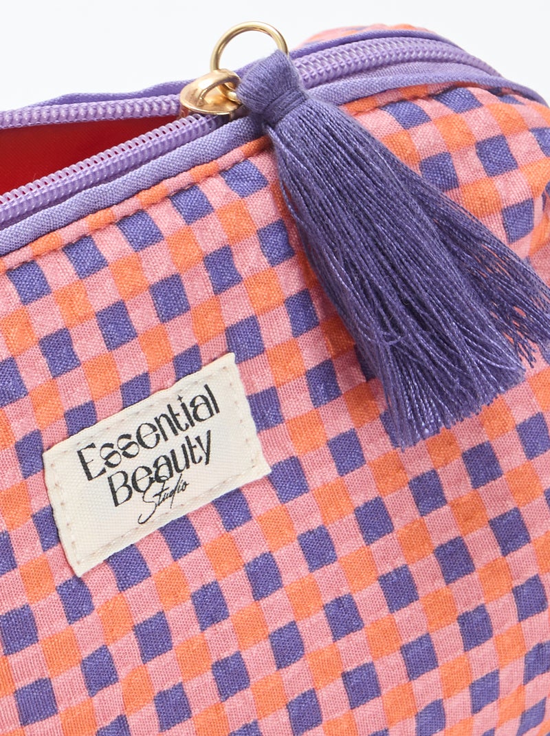 Trousse imprimée et zippée Violet - Kiabi