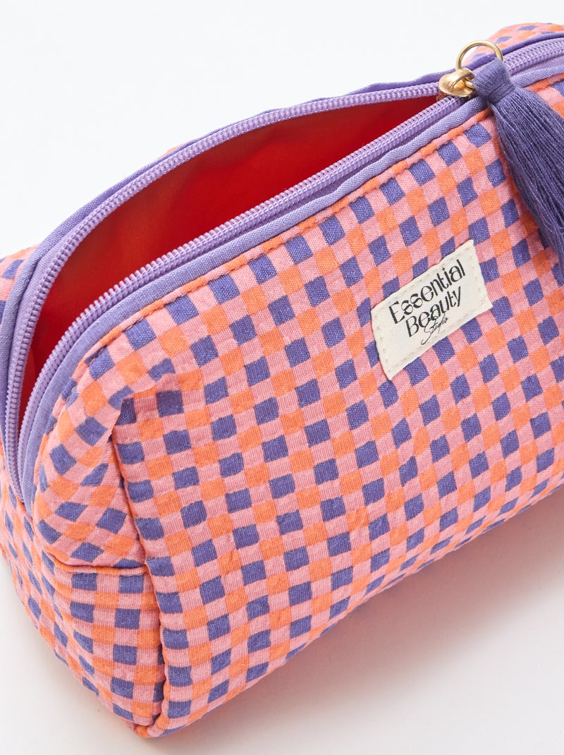 Trousse imprimée et zippée Violet - Kiabi