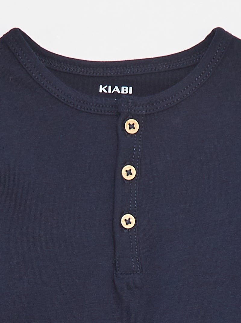 Tunic Neck T-Shirt blue - Kiabi