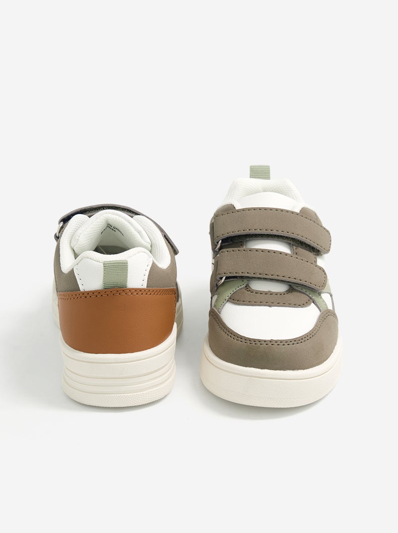 Turnschuhe mit Klettverschluss Kaki - Kiabi