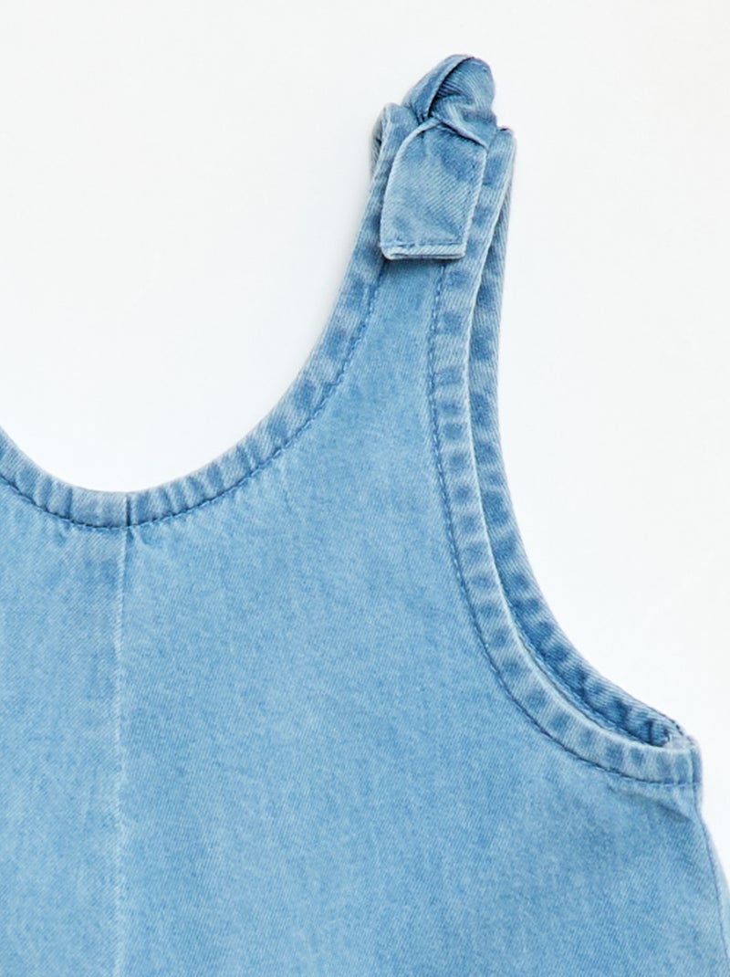Tuta corta in denim Blu - Kiabi