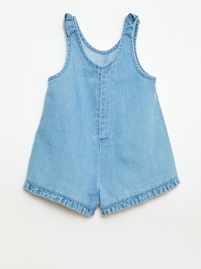 Tuta corta in denim Blu - Kiabi