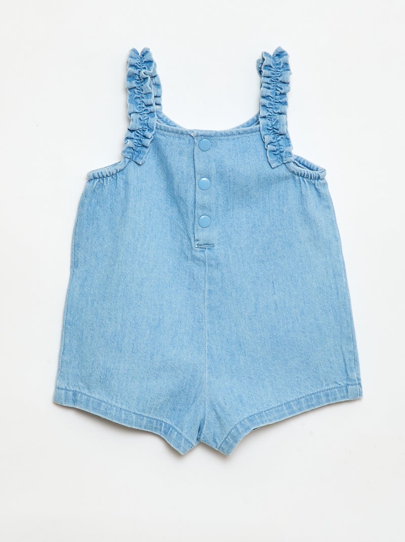Tuta corta in denim Blu - Kiabi