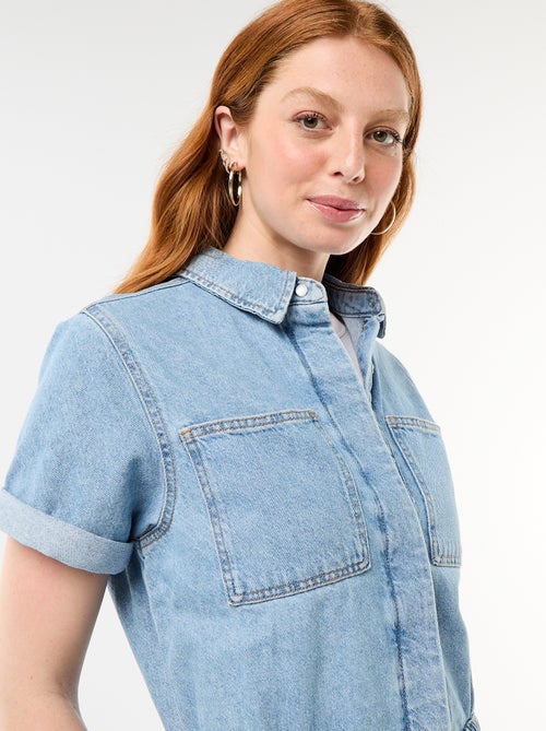 Tuta corta in denim - Kiabi