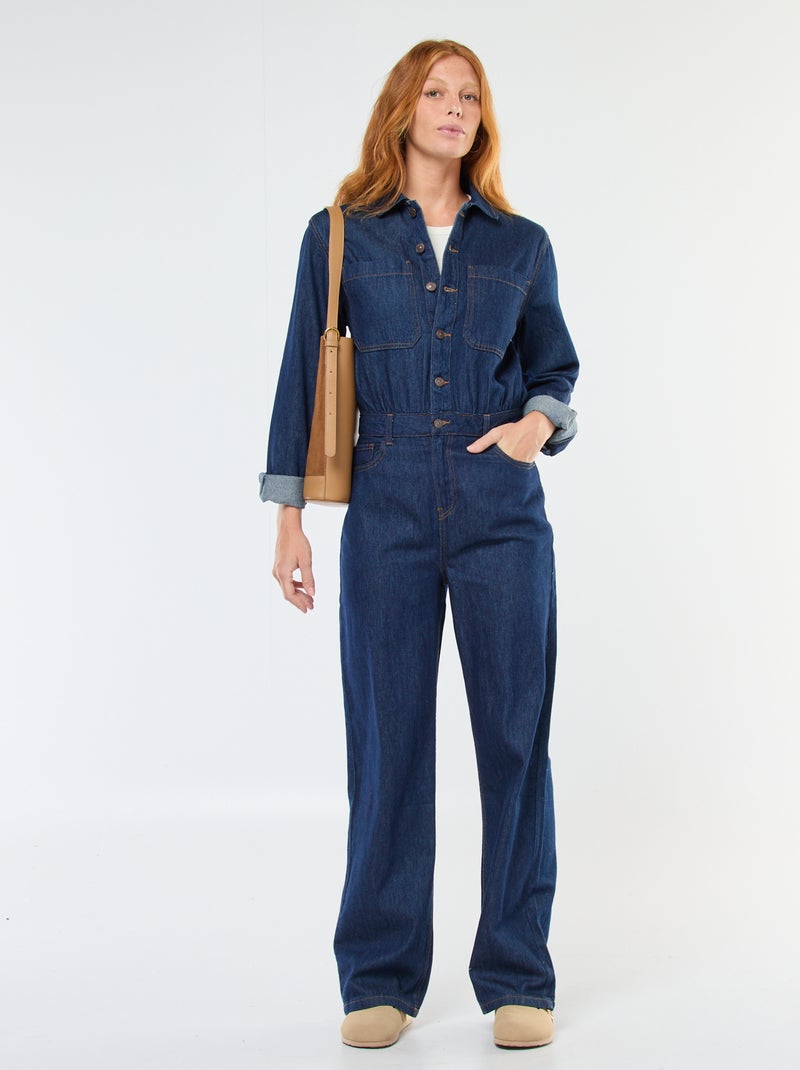 Tuta in denim a maniche lunghe Blu - Kiabi
