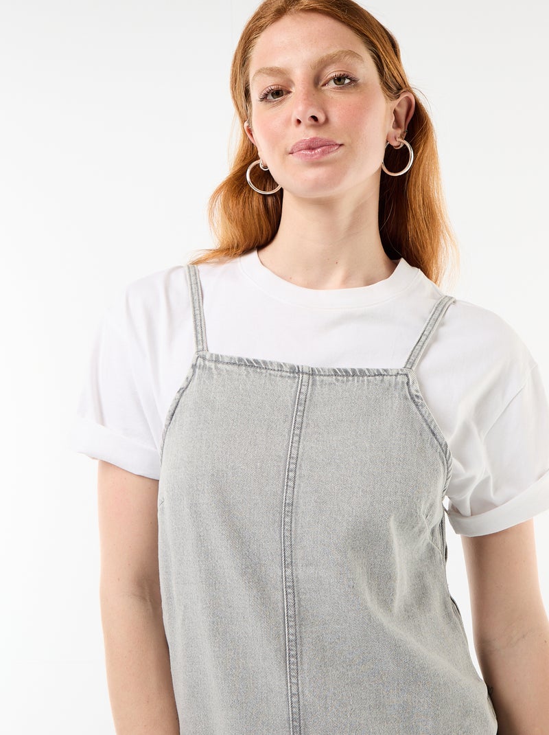 Tutina corta stile salopette Grigio - Kiabi