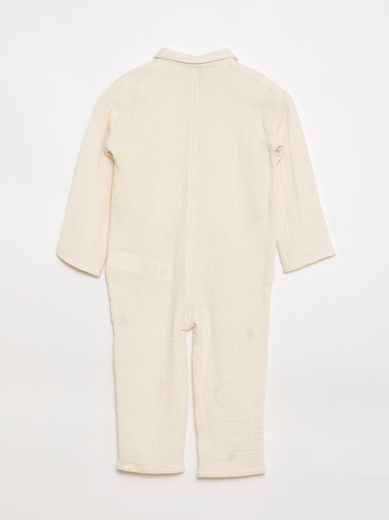 Tutina in cotone con motivo all-over Bianco - Kiabi