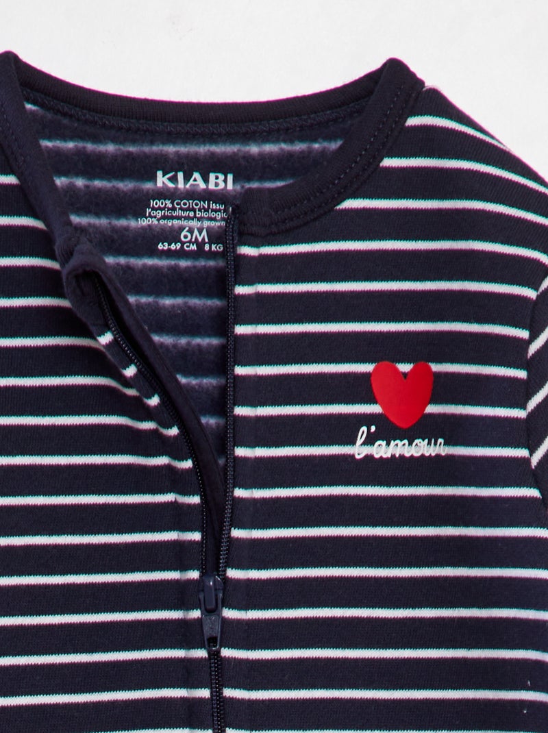 Tutina in tessuto felpato caldo 'amore' BLU - Kiabi