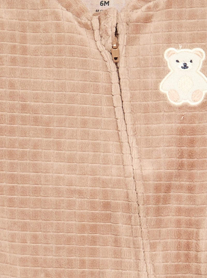 Tutina in velluto stampato Beige - Kiabi