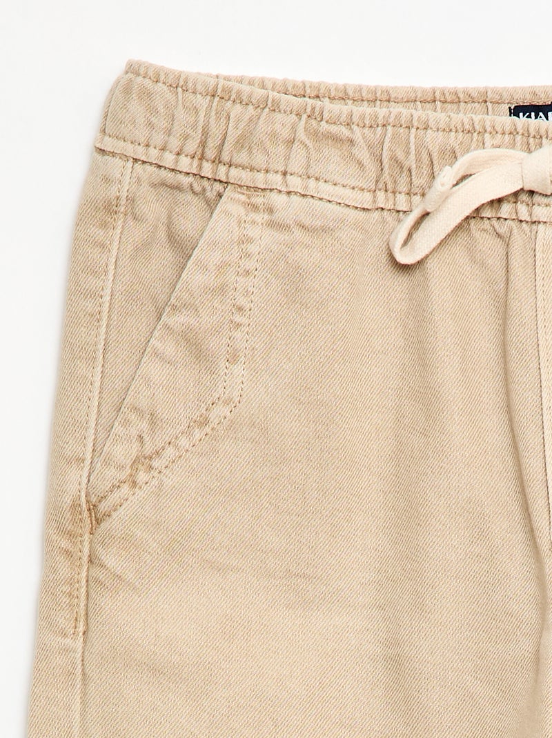 Twill Bermuda Shorts Beige - Kiabi