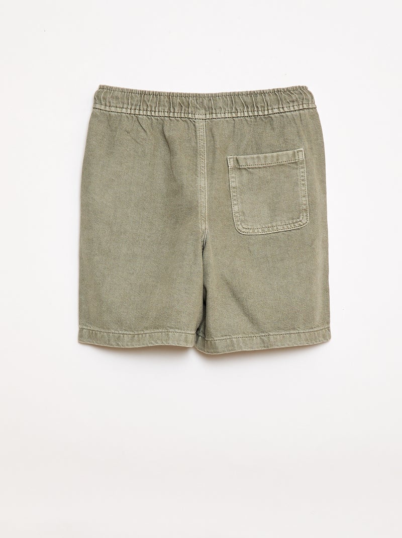 Twill Bermuda Shorts Green - Kiabi