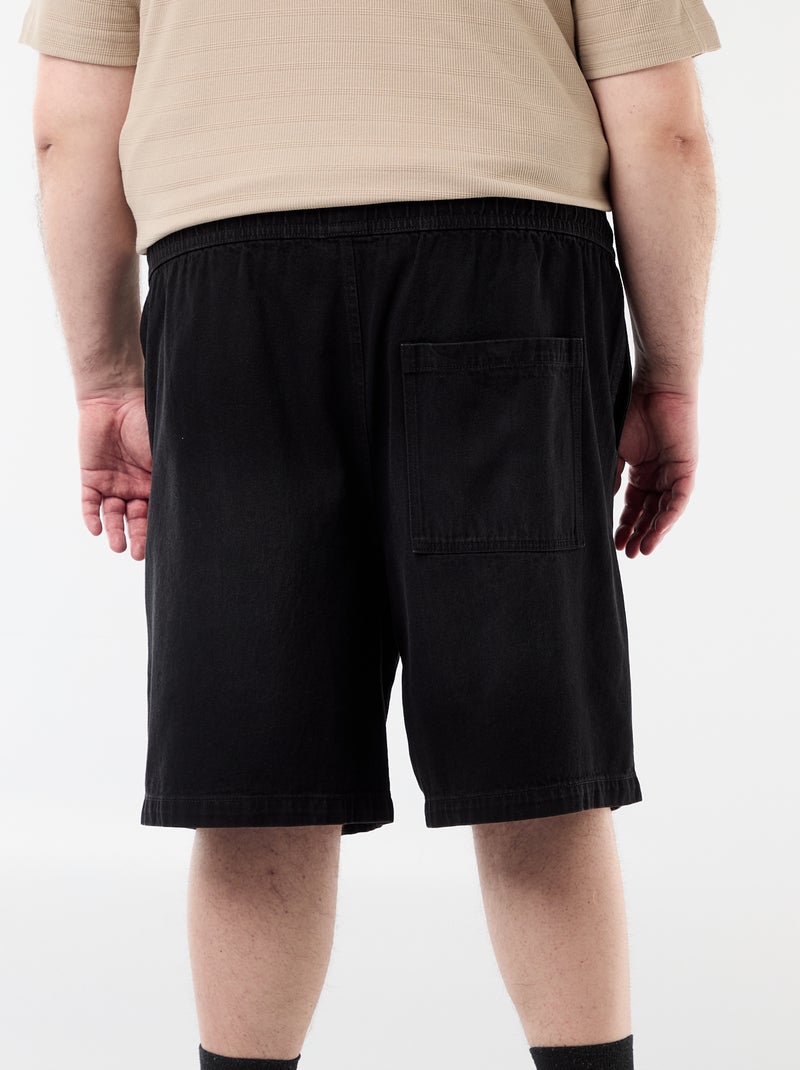 Twill Bermuda shorts with drawstrings Black - Kiabi