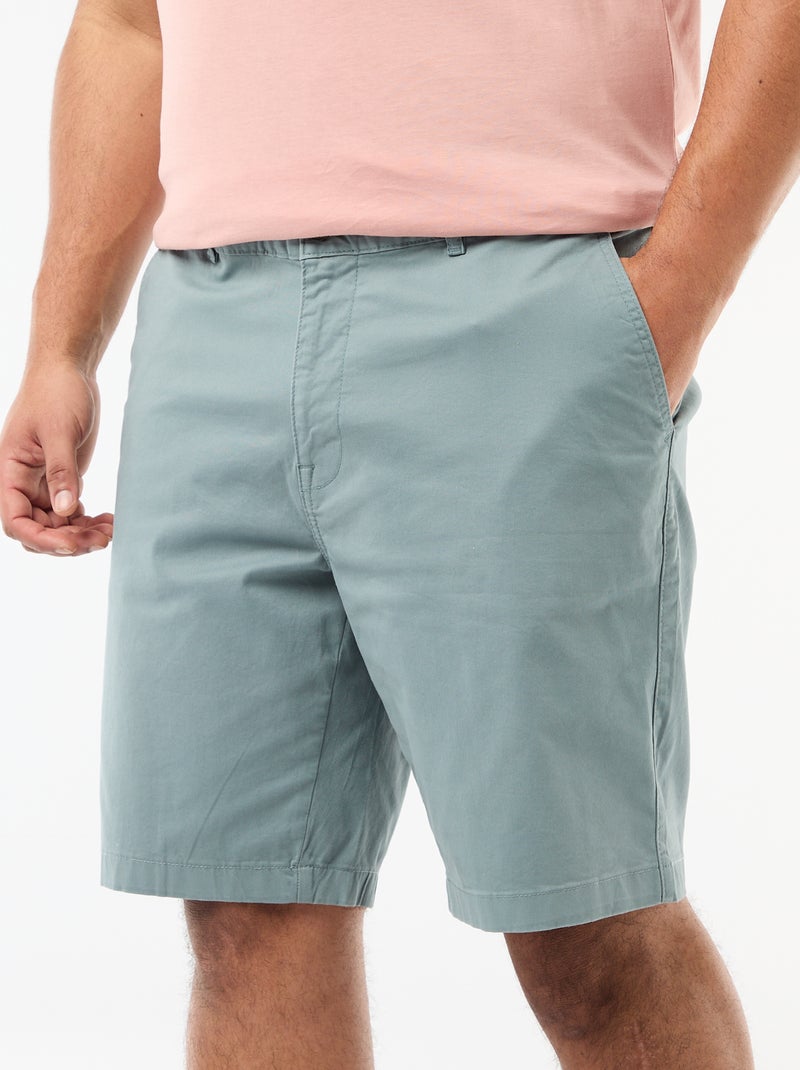 Twill-Chino-Bermuda Blau - Kiabi
