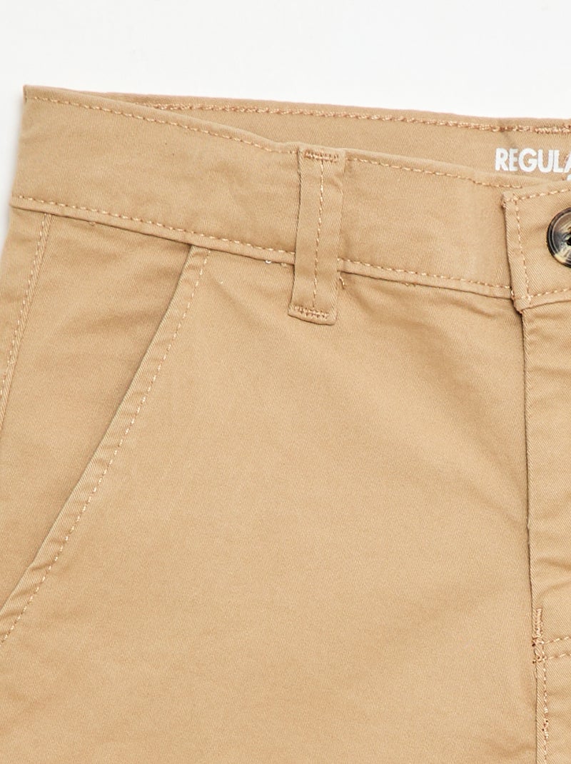 Twill Chino Bermuda Shorts Beige - Kiabi