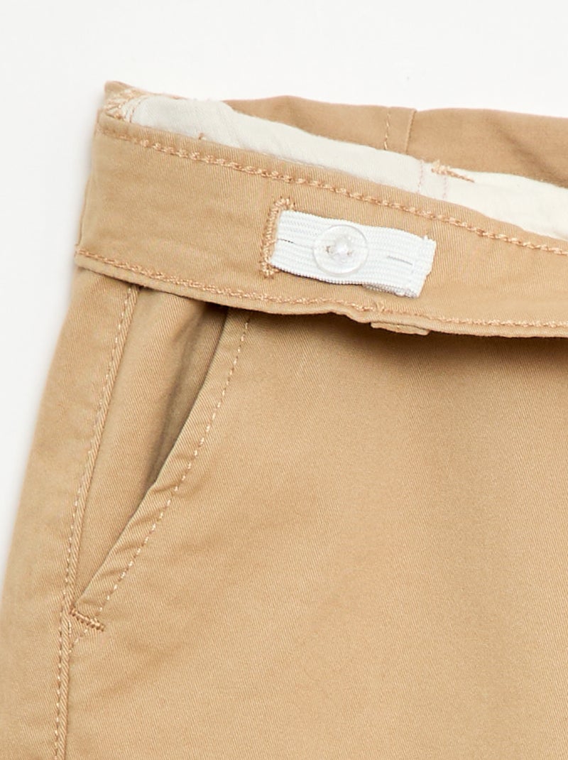Twill Chino Bermuda Shorts Beige - Kiabi