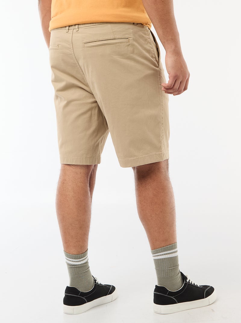 Twill Chino Bermuda Shorts Beige - Kiabi