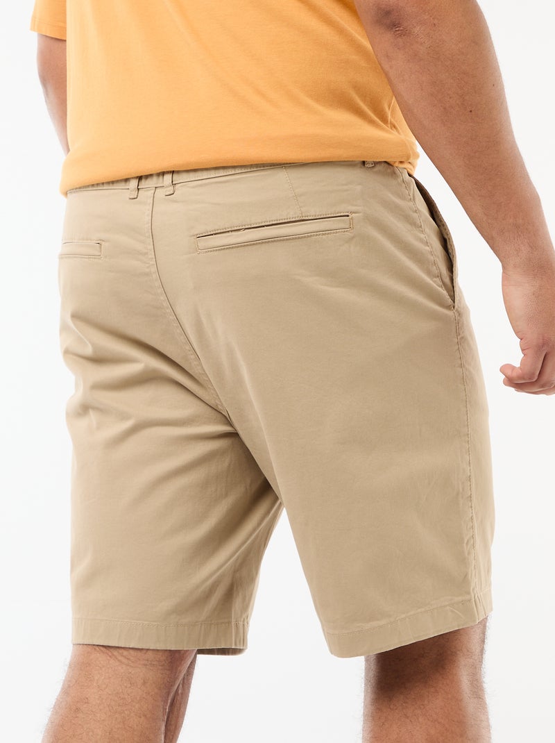 Twill Chino Bermuda Shorts Beige - Kiabi