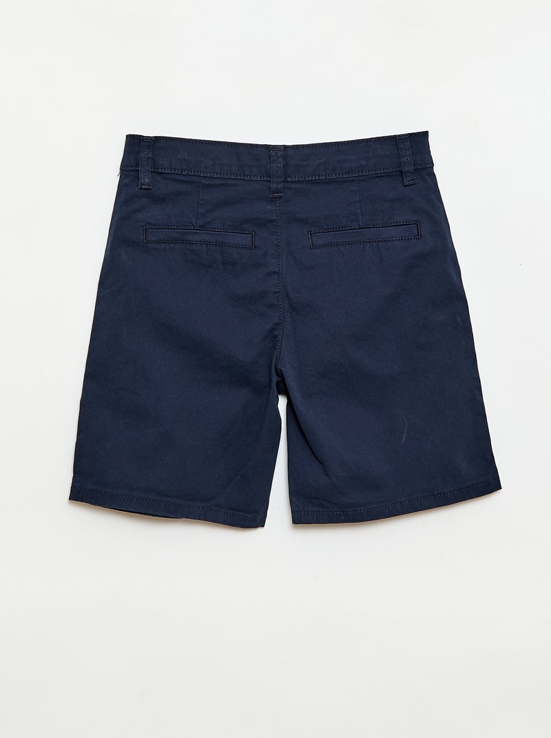 Twill Chino Bermuda Shorts Blue - Kiabi