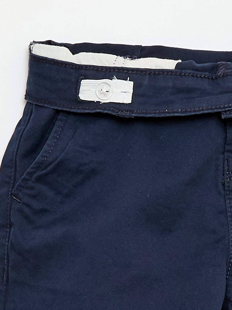 Twill Chino Bermuda Shorts Blue - Kiabi