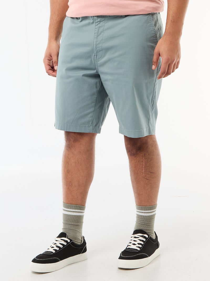 Twill Chino Bermuda Shorts Blue - Kiabi