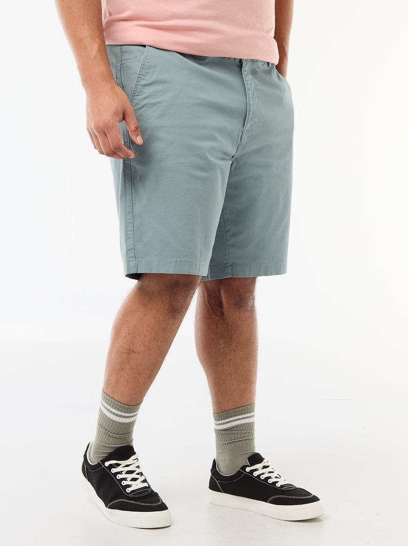 Twill Chino Bermuda Shorts Blue - Kiabi