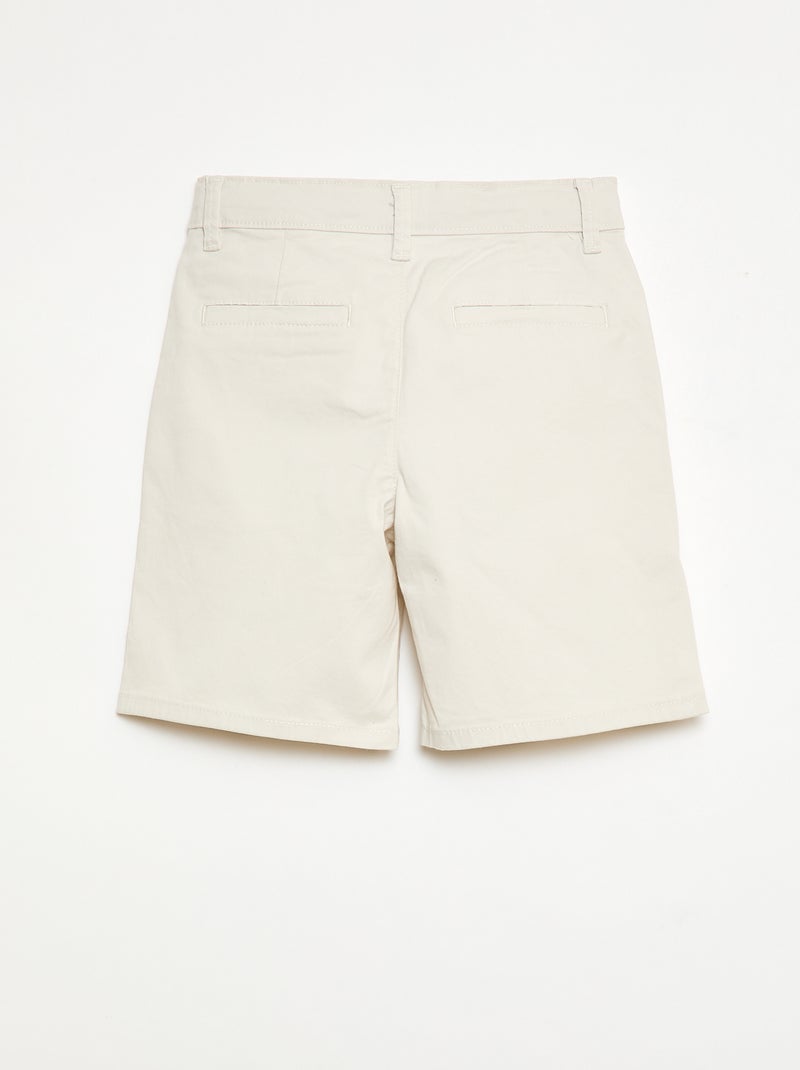 Twill Chino Bermuda Shorts White - Kiabi