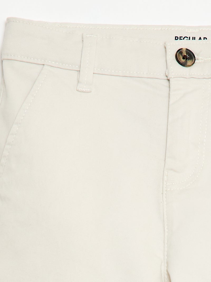 Twill Chino Bermuda Shorts White - Kiabi
