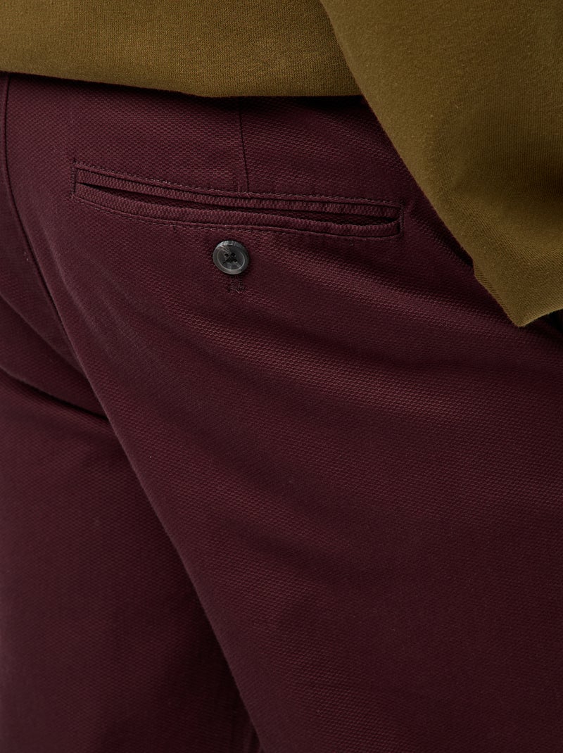 Twill Chino Trousers Purple - Kiabi