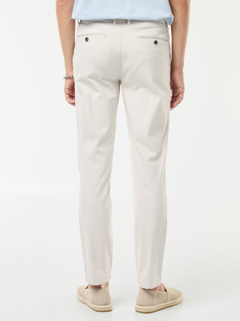 Twill Chino Trousers White - Kiabi