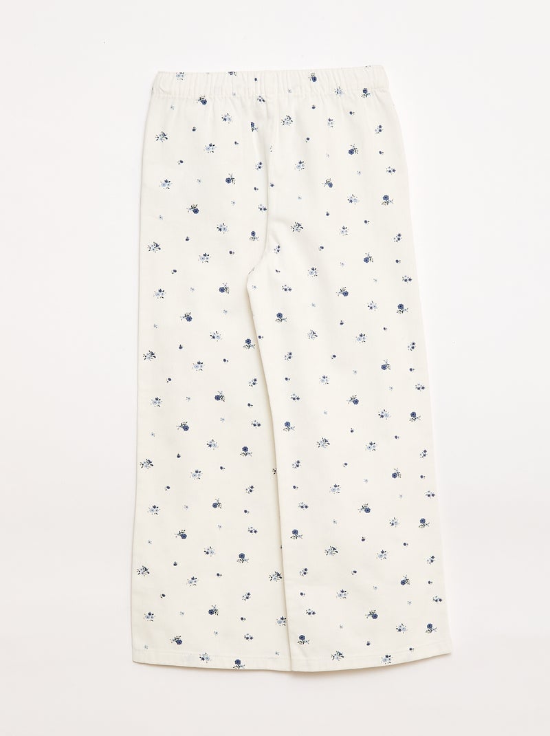 Twill-Hose mit Kordelzug Weiß - Kiabi