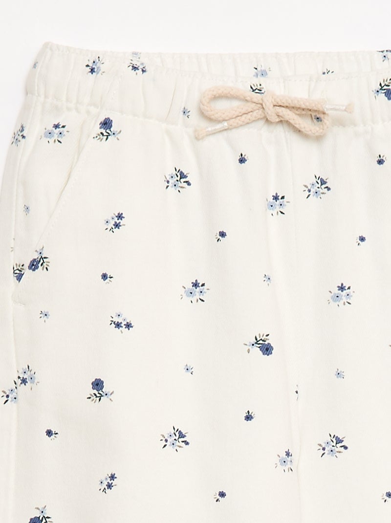 Twill-Hose mit Kordelzug Weiß - Kiabi