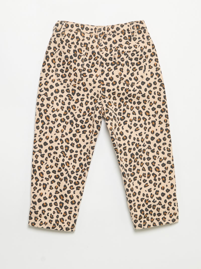 Twill-Hose mit Leopardenmuster Beige - Kiabi