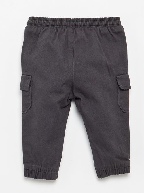 Twill jogger trousers with flap pockets - Kiabi