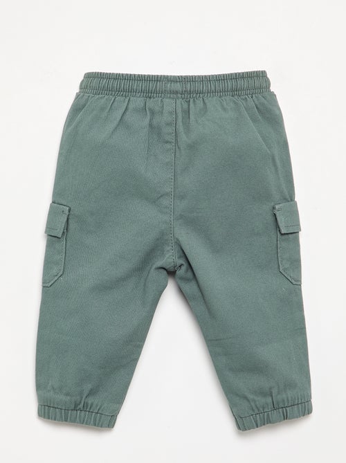 Twill jogger trousers with flap pockets - Kiabi