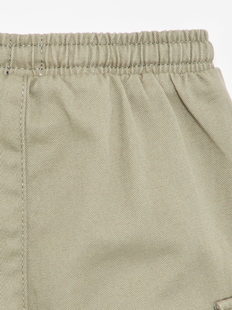 Twill jogger trousers with flap pockets Khaki - Kiabi