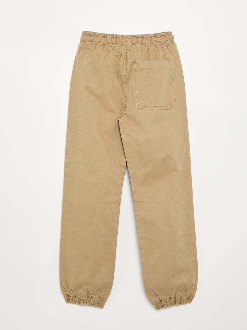 Twill-Joggerhose – schmal geschnitten Beige - Kiabi